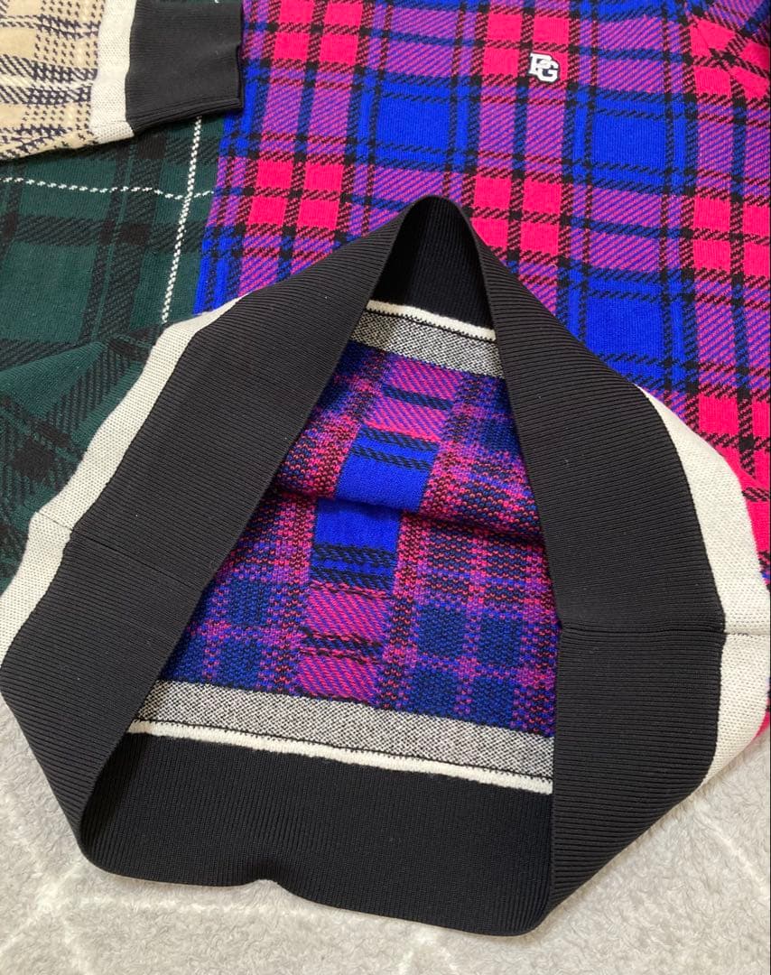 新品 パーリーゲイツ クルーネックニットプルオーバー(5)サイズL/マルチカラー