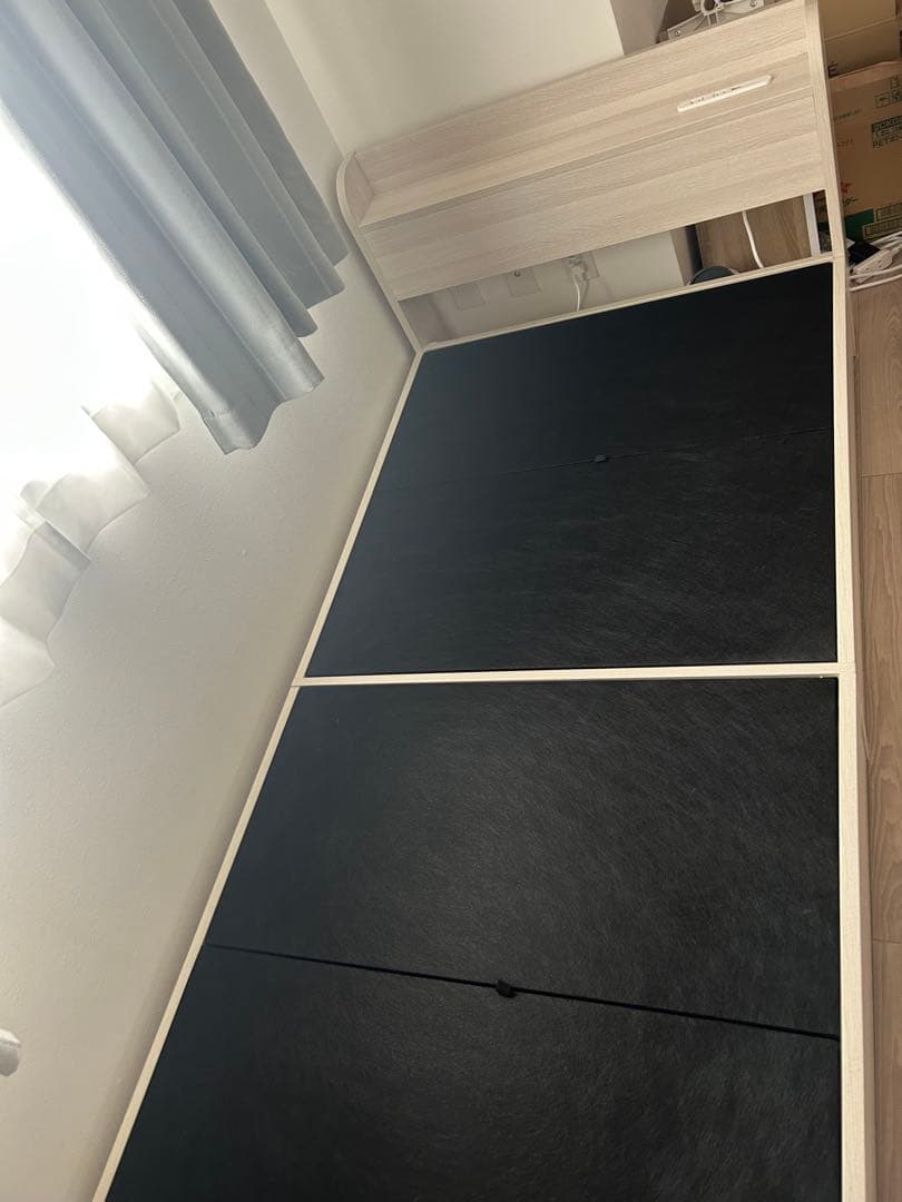 シングルベッド マットレス付2コンセント＆スマホスタンド付 ローベッド フレーム