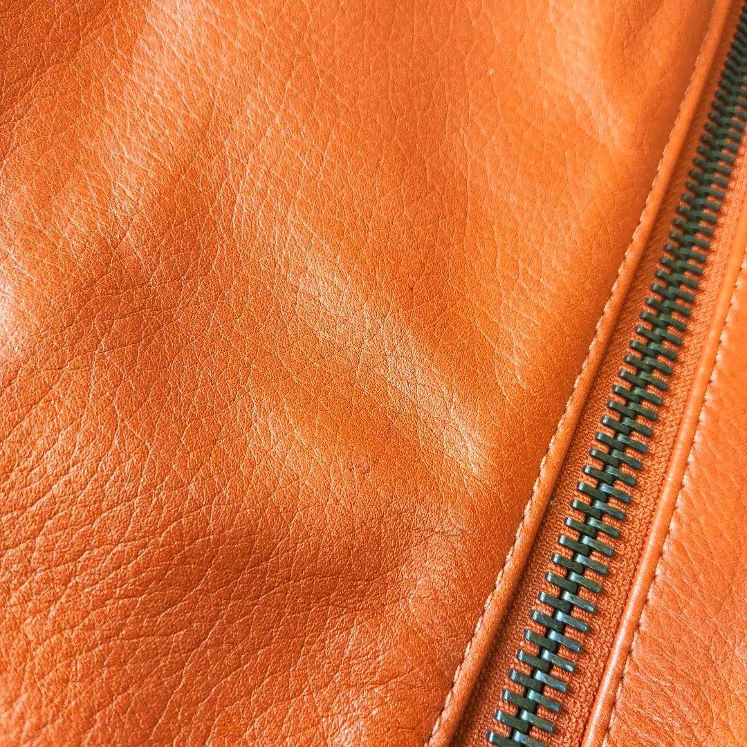 【オレンジ】dsquared2　レザージャケット　本革　牛　ディースクエアード