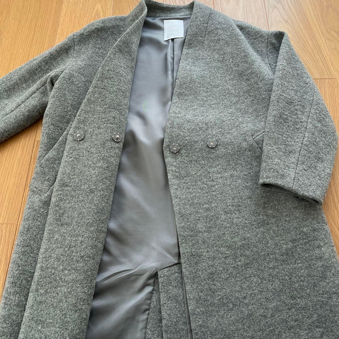 【美品】ELENDEEK ウール ノーカラーコート