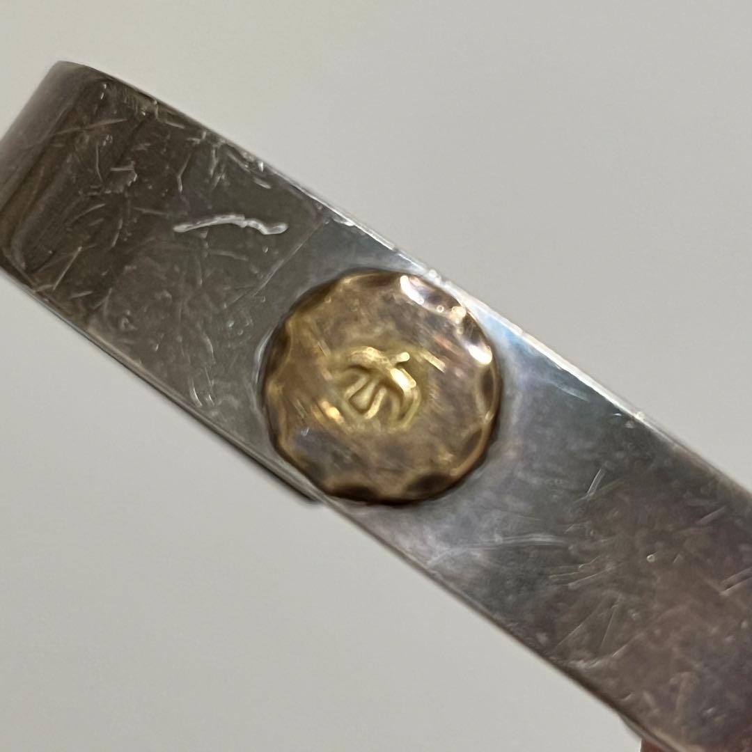 ゴローズ goro's 金イーグルメタル付き平打ちバングル ブレス Lサイズ