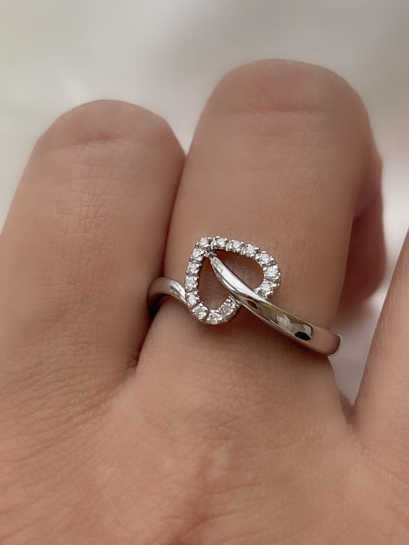 あ*す様 美品❗️ヴァンドーム青山18kwg ハート型　ダイヤモンド　リング　1