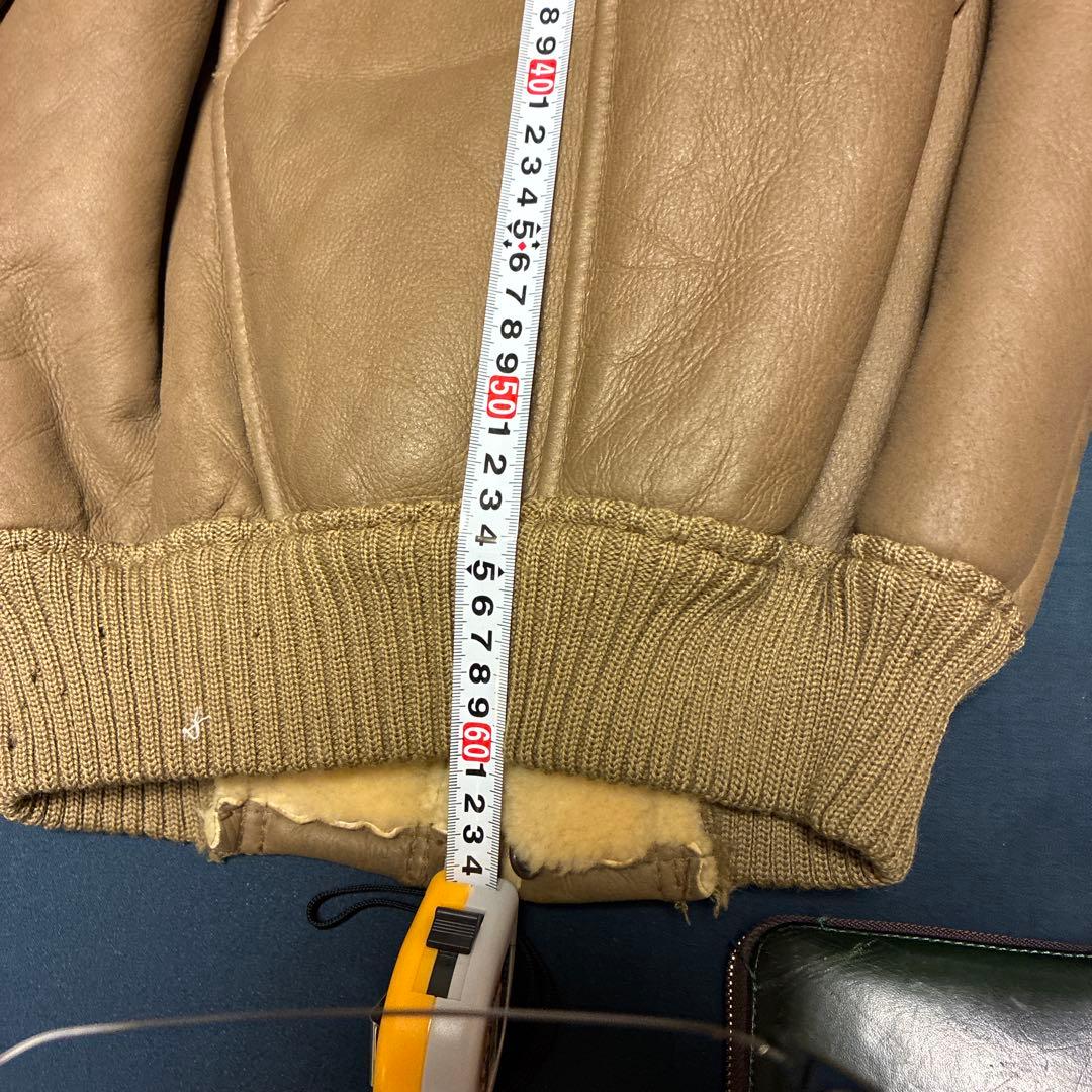 羊裏革ブラウン レザージャケット 内側は革付き羊毛そのまま。ニュージーランド製。