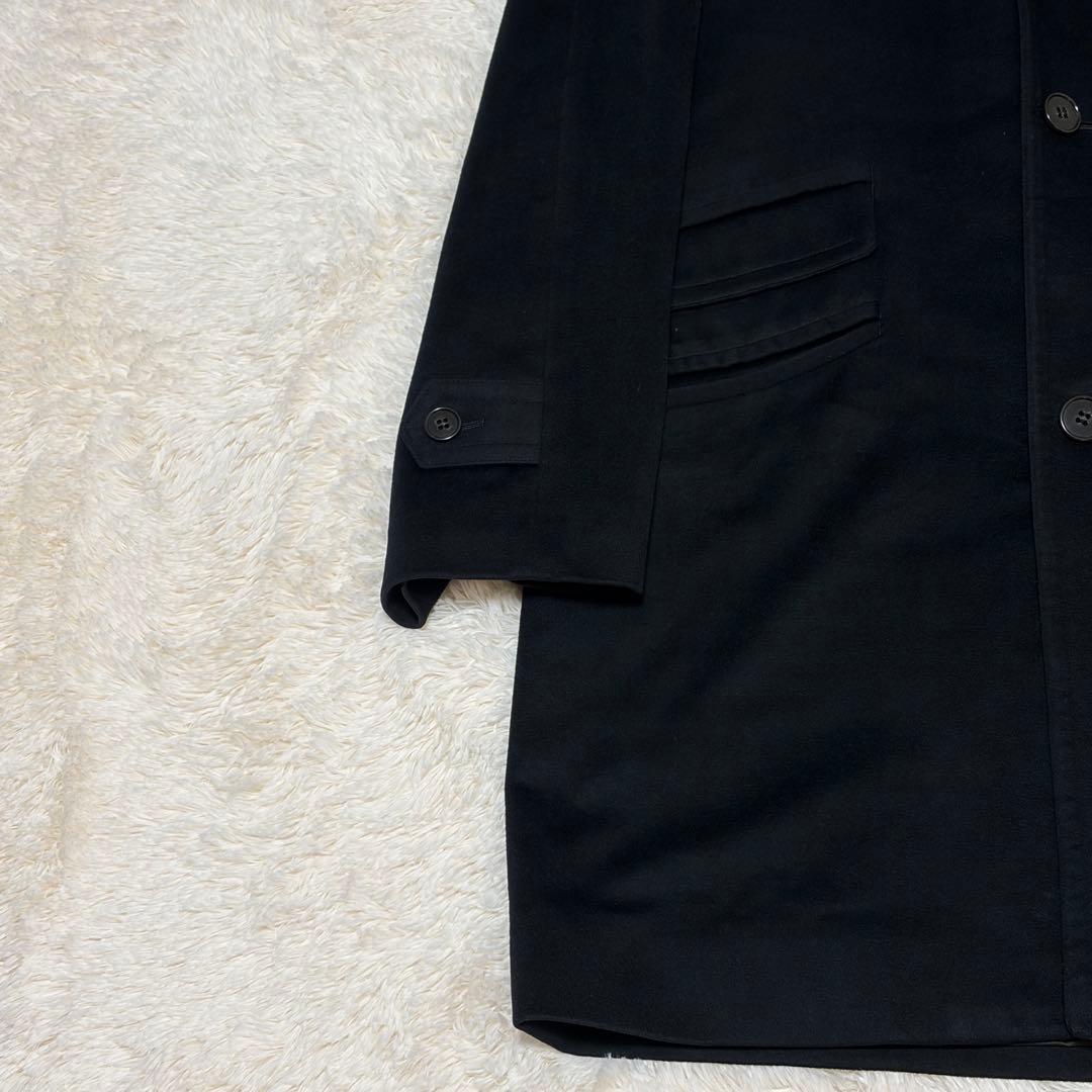 エルメネジルドゼニア　チェスターコート　ロング丈　カシミヤ100 ブラック　L