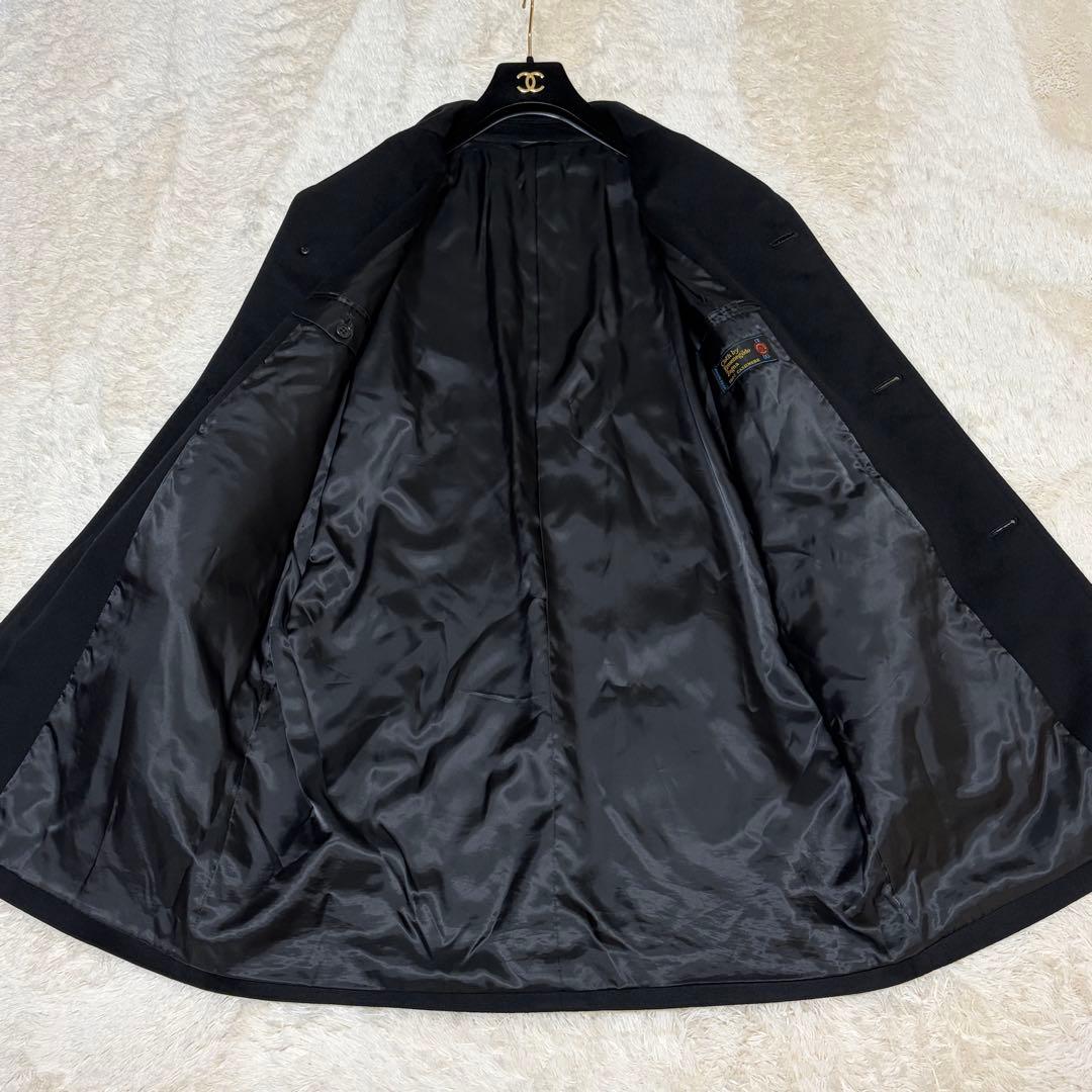 エルメネジルドゼニア　チェスターコート　ロング丈　カシミヤ100 ブラック　L