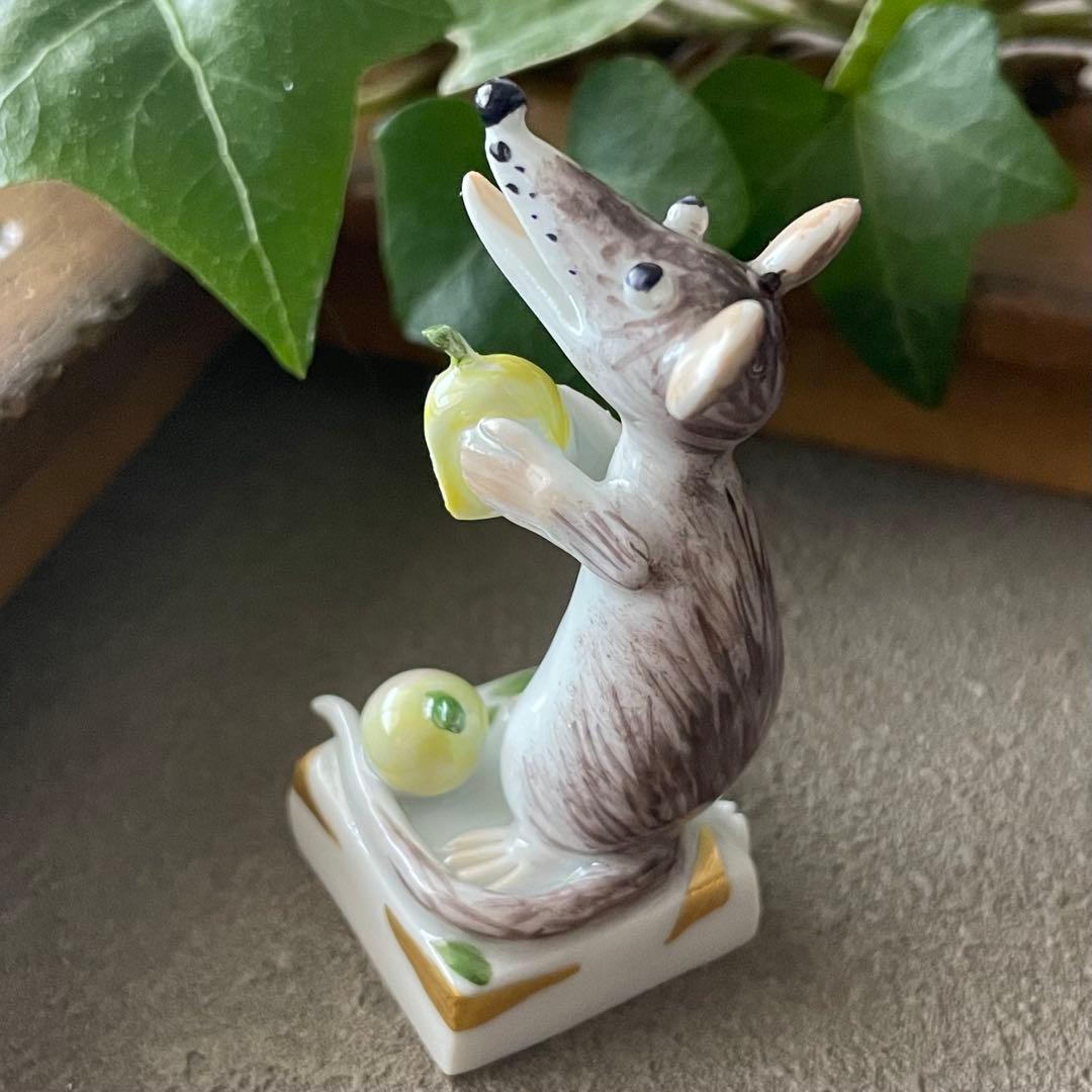 Meissen マイセン ミニ干支 ネズミ&梨