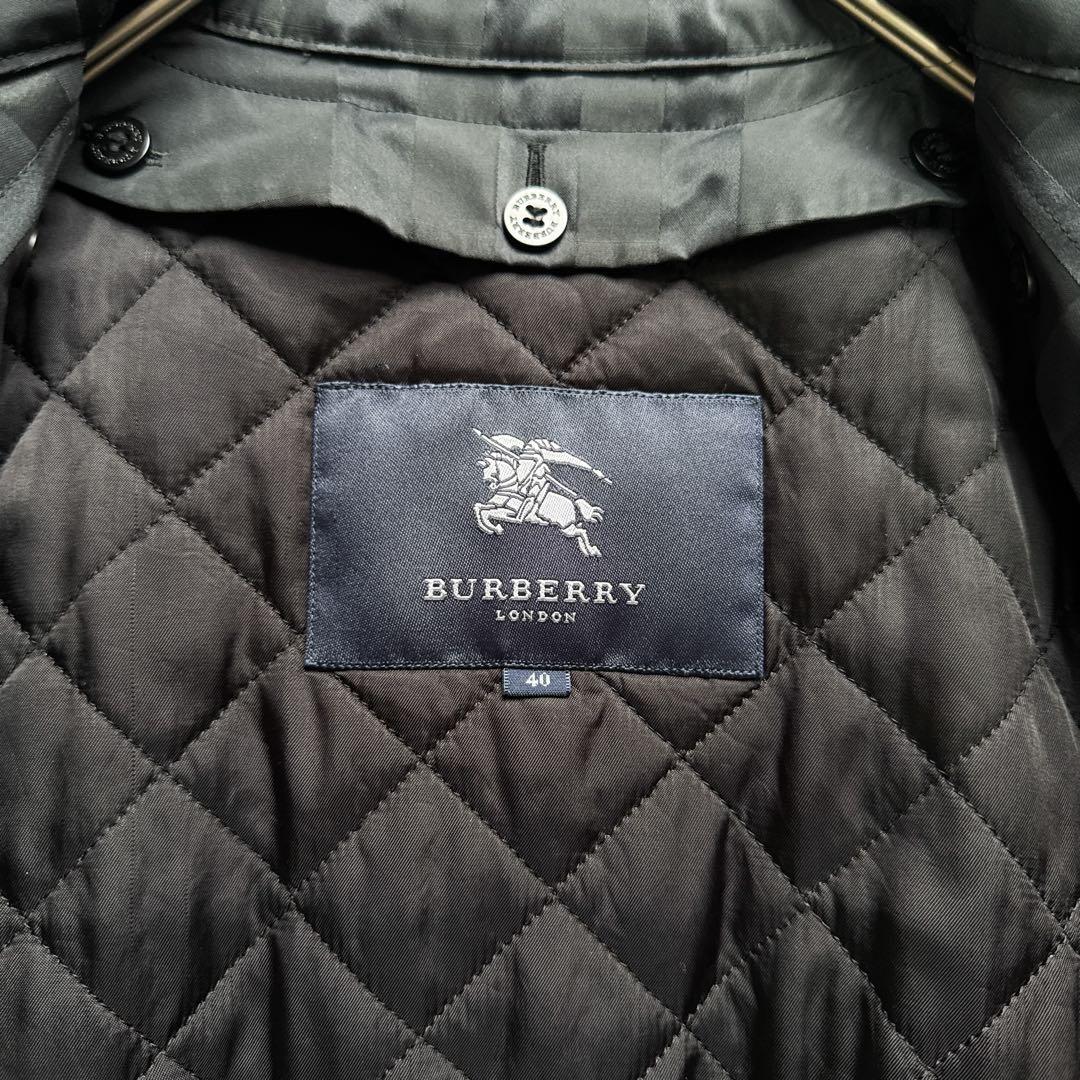 極美品　バーバリー　シャドウチェック　キルティングライナー　トレンチコート　40