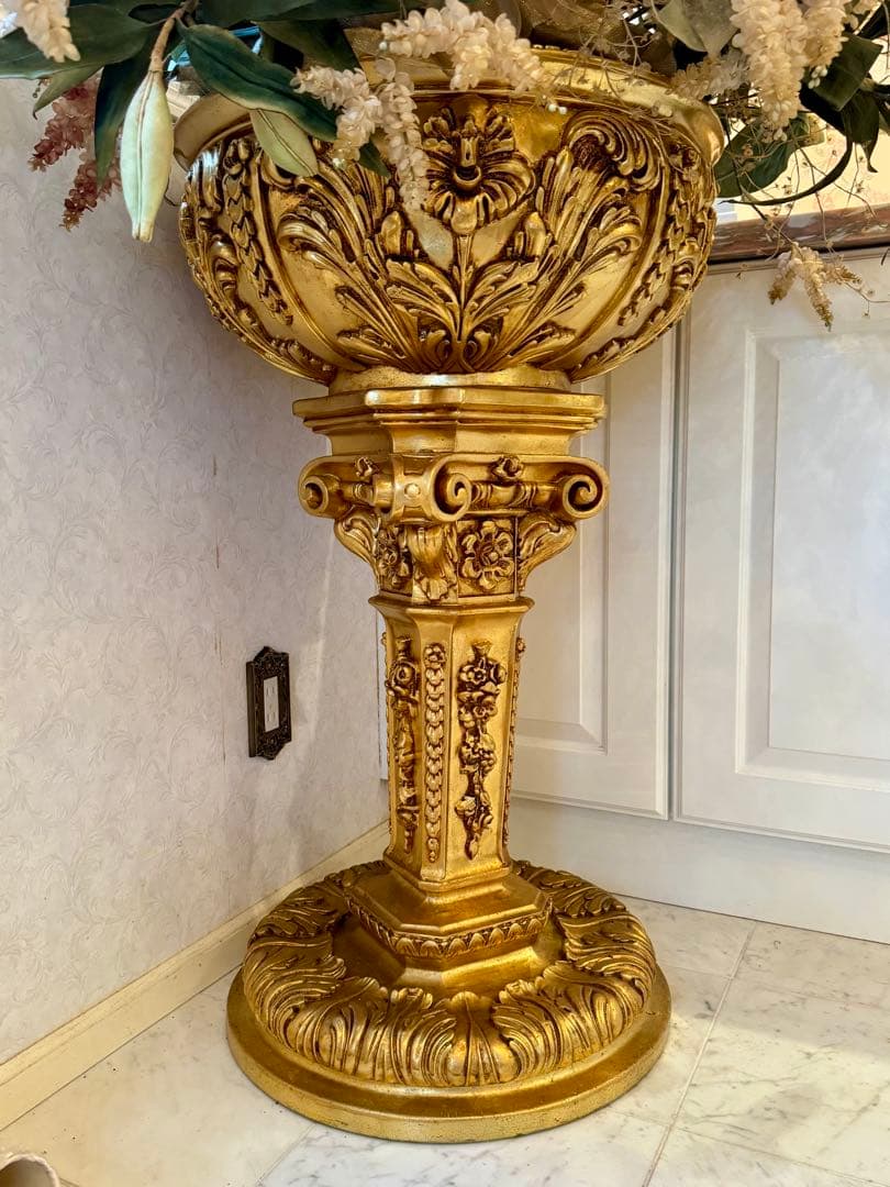 ゴールド SILIK シリック イタリア製 金箔 花台 フラワースタンド