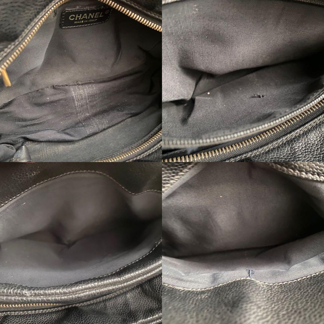 【希少!!】 シャネル キャビアスキン チェーントート GST ブラック バッグ