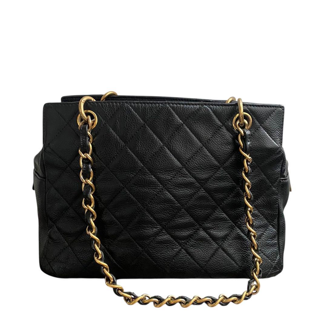 【希少!!】 シャネル キャビアスキン チェーントート GST ブラック バッグ