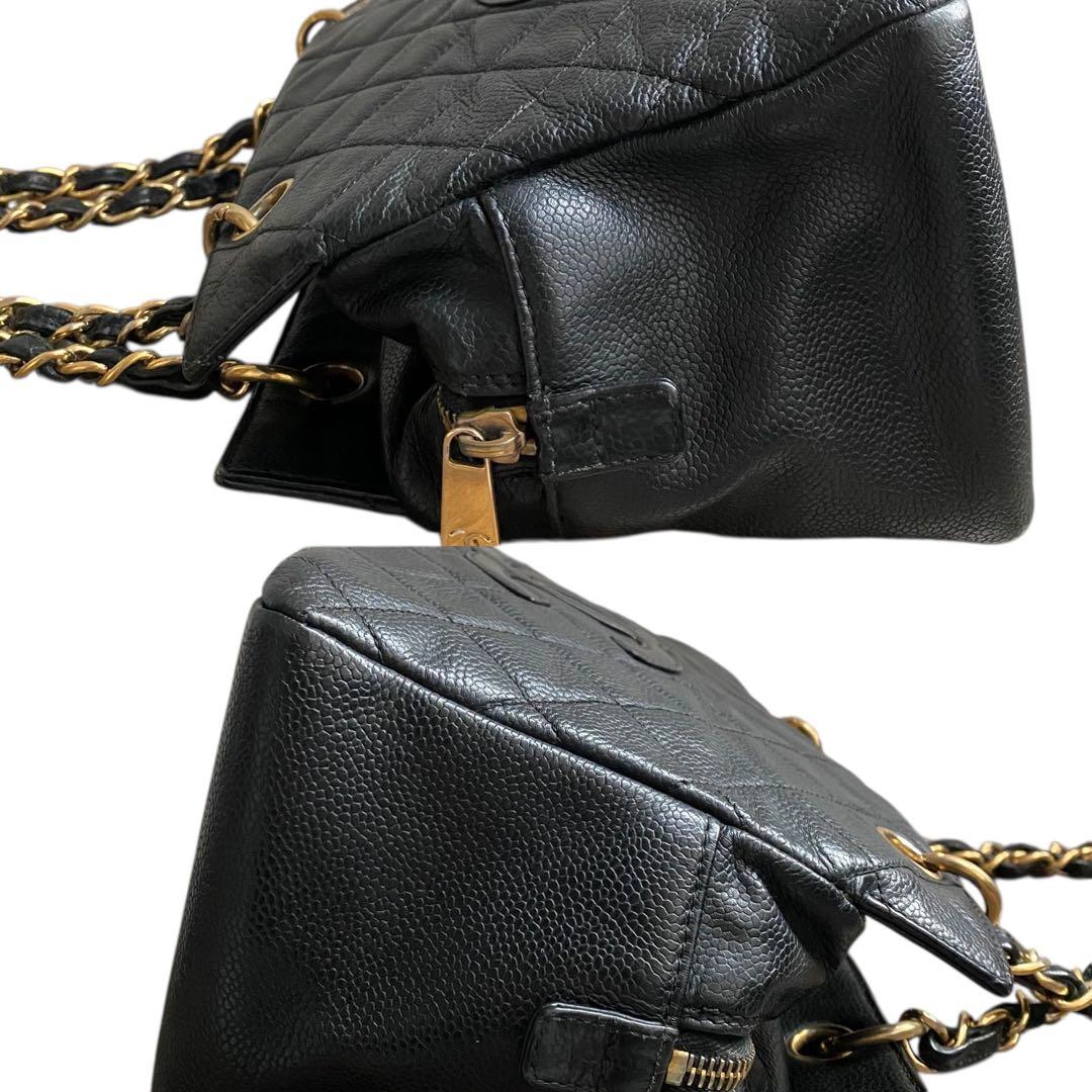 【希少!!】 シャネル キャビアスキン チェーントート GST ブラック バッグ