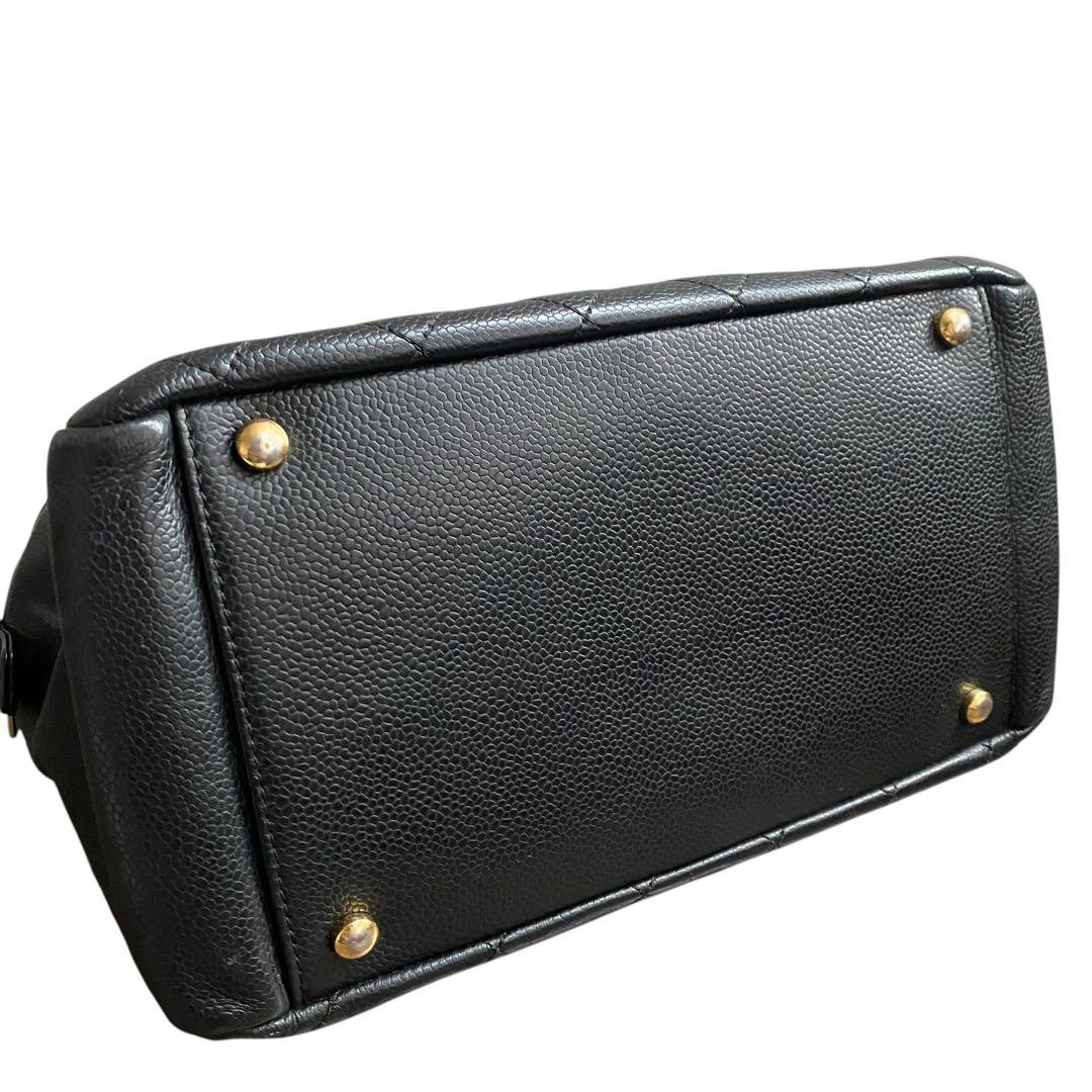 【希少!!】 シャネル キャビアスキン チェーントート GST ブラック バッグ