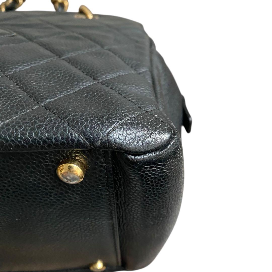 【希少!!】 シャネル キャビアスキン チェーントート GST ブラック バッグ