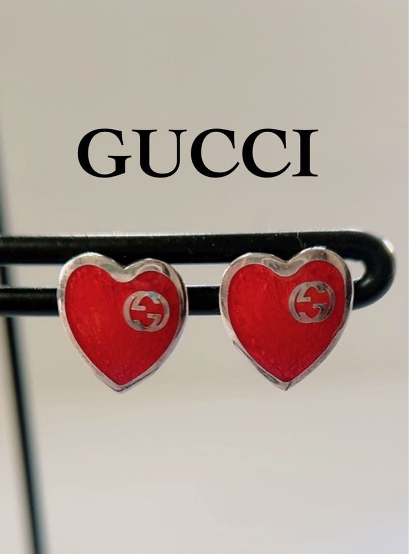 グッチ　GUCCI インターロッキングG ハートピアス　ag925