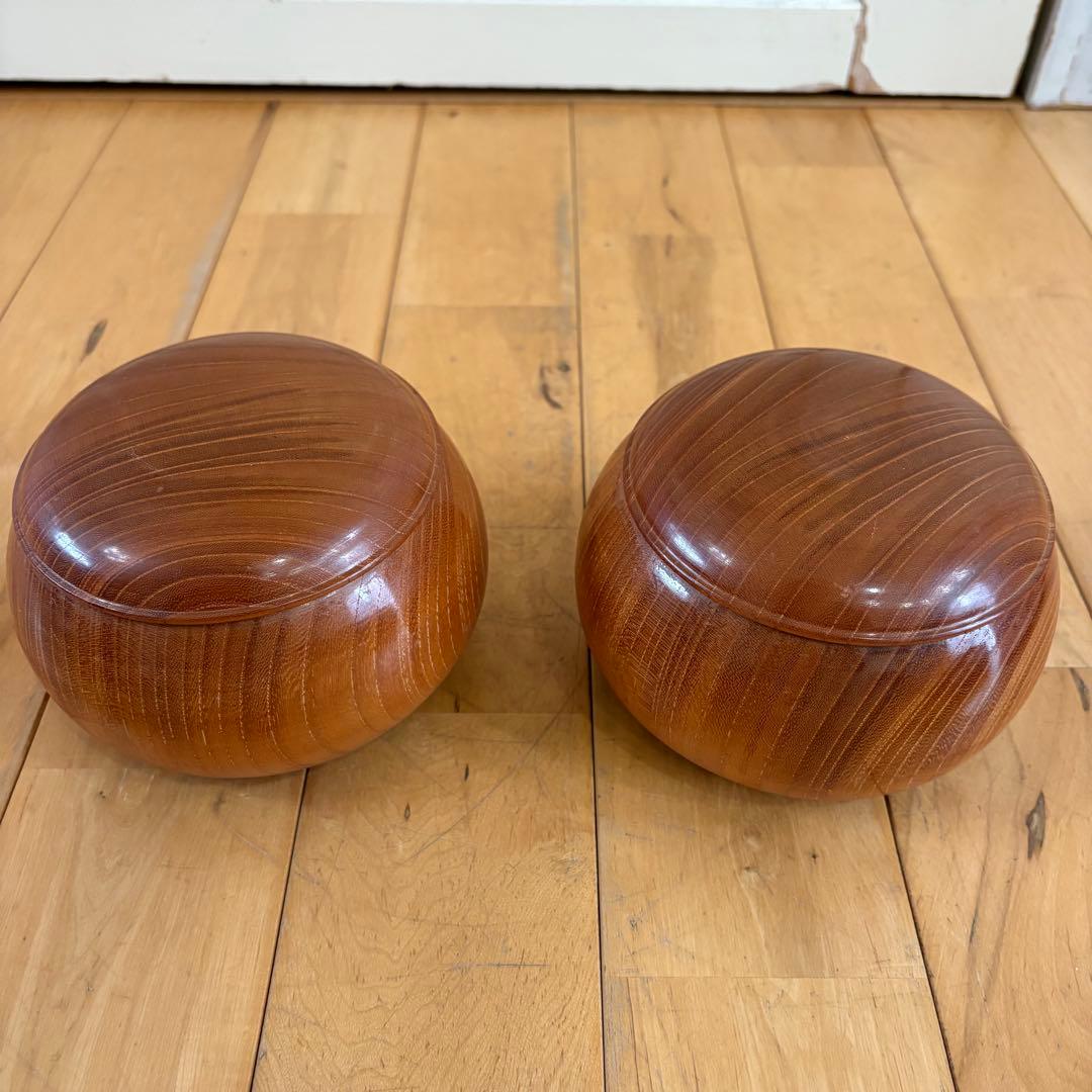 ☆囲碁☆ 高級　36号　本蛤石 那智石　碁笥 へそ付き　5.9寸　桐箱