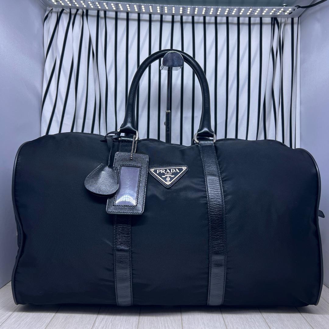 【美品】PRADA×プラダ パドロックボストンバッグ