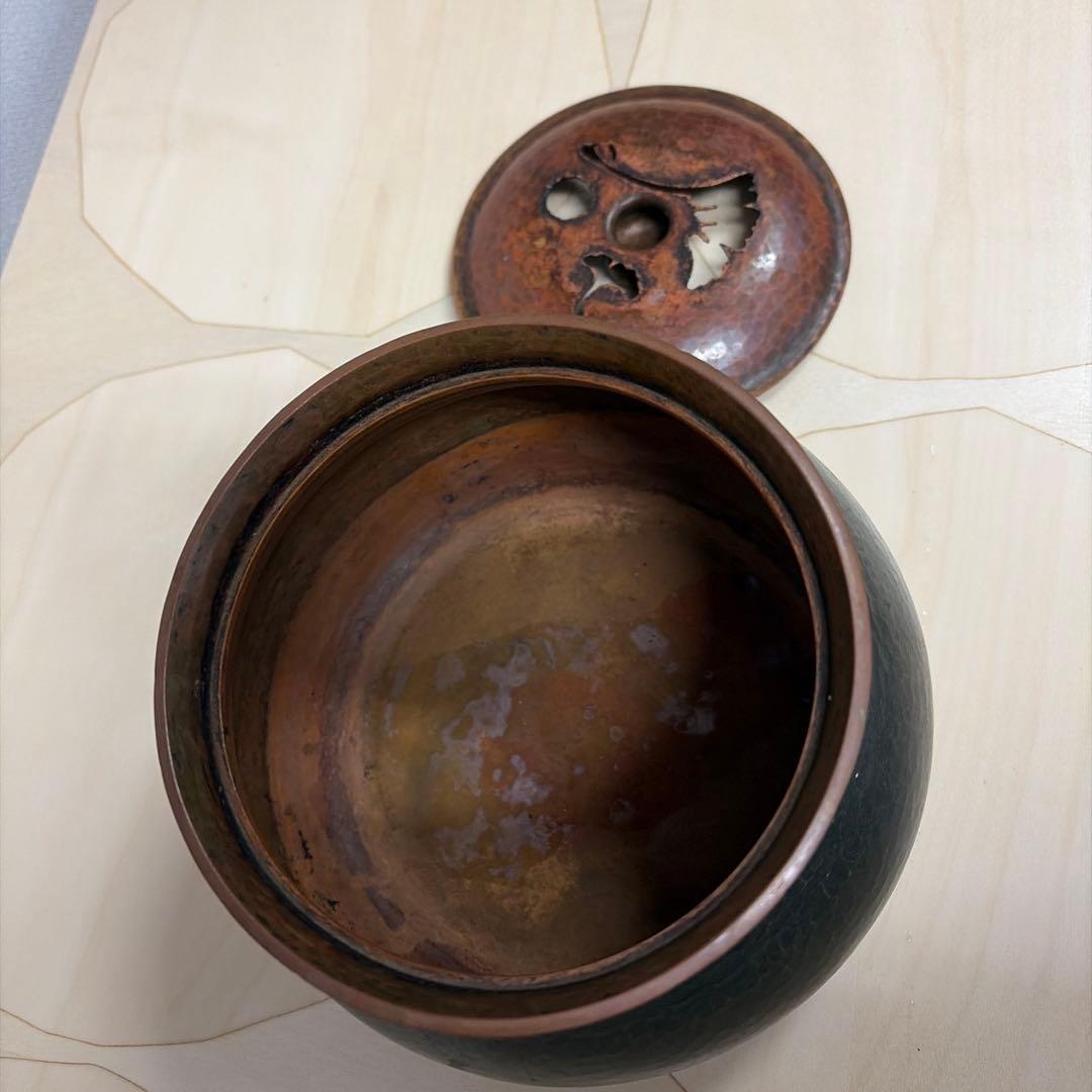 玉川堂製建水　鎚起銅器