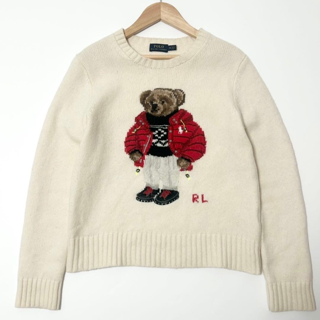 ラルフローレン　ニット　ポロベア　ホワイト　M