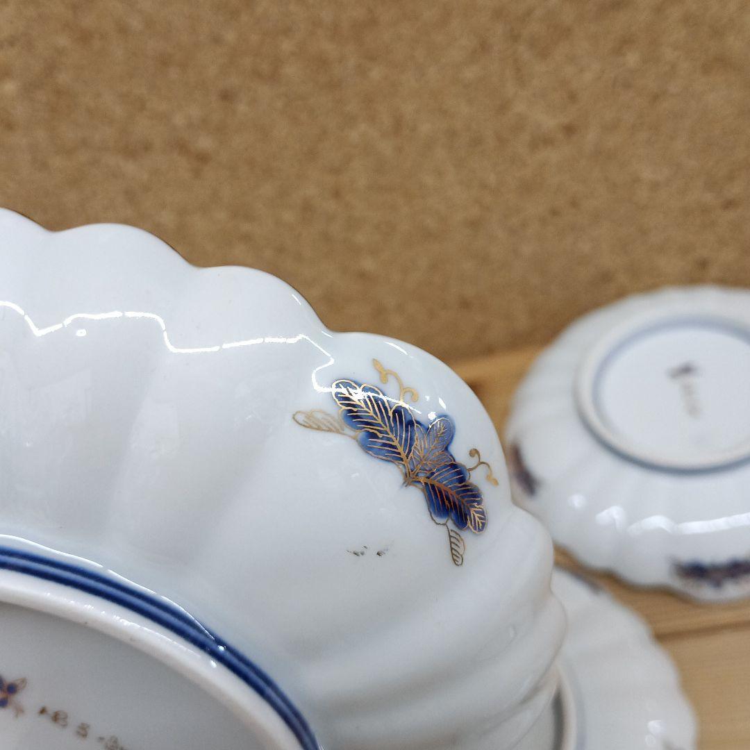 有田焼　西山窯　菊割　金彩　古伊万　花唐草　亀甲紋　銘々皿　5枚セット　B