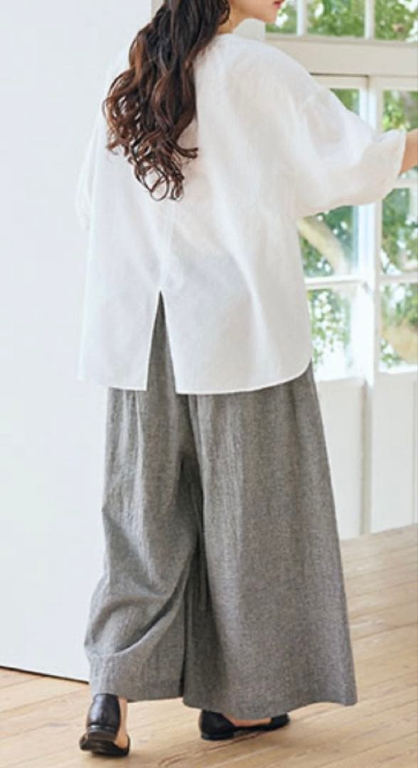 中川政七商店　ジャカード織のプルオーバー　ホワイト　ブラウス　白　新品