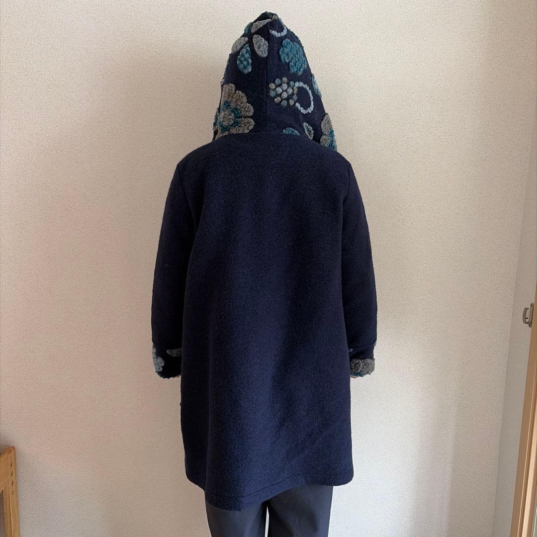 イタリア製　ウール混紡　花柄ロングコート