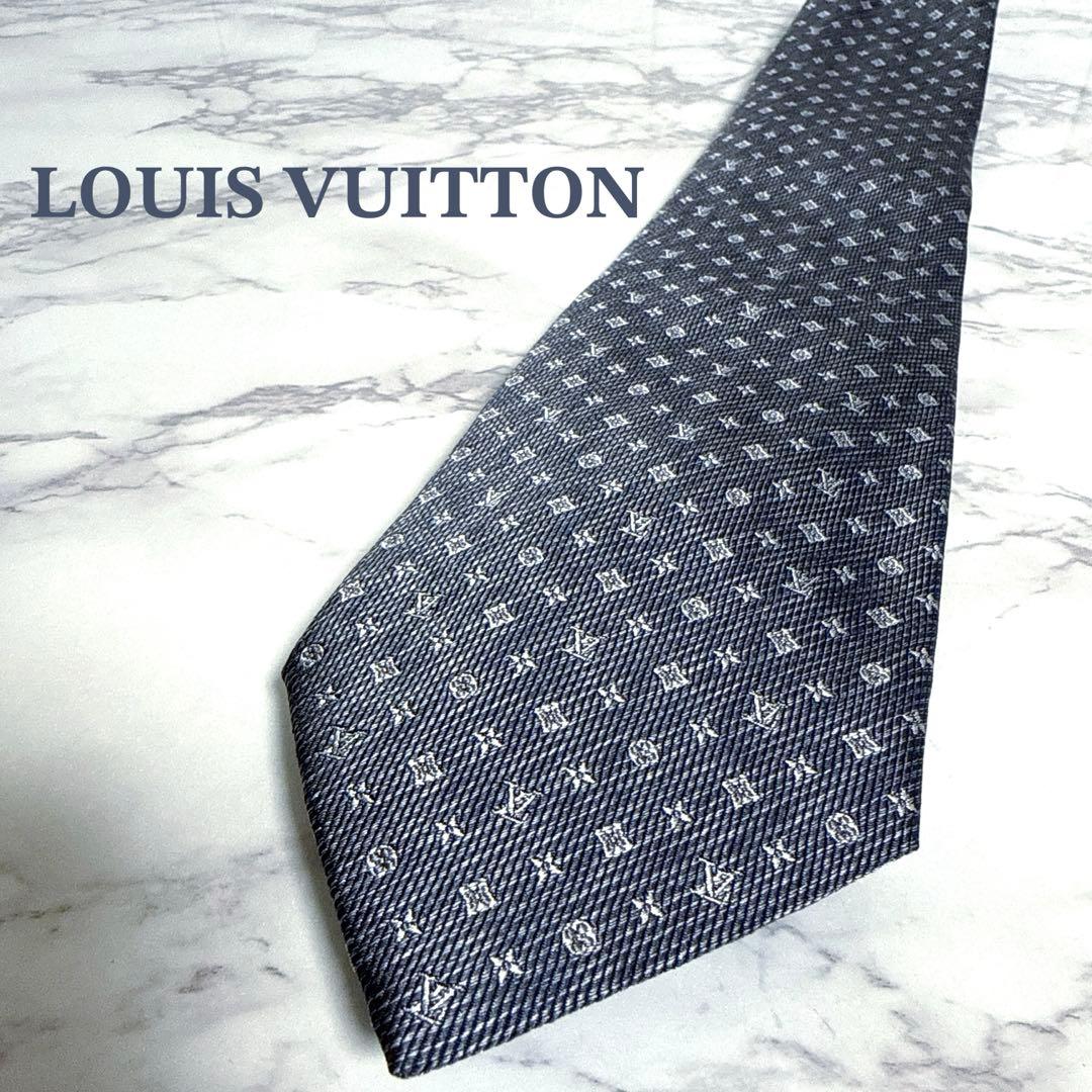 美品 ルイヴィトン ネクタイ モノグラム 光沢