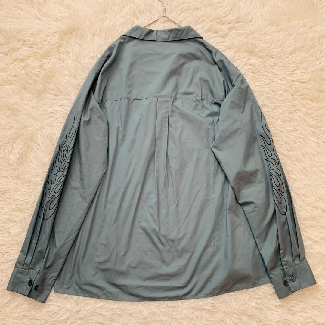 CHALLENGER　長袖　シャツ　ワークシャツ　Lサイズ　ファイヤーパターン