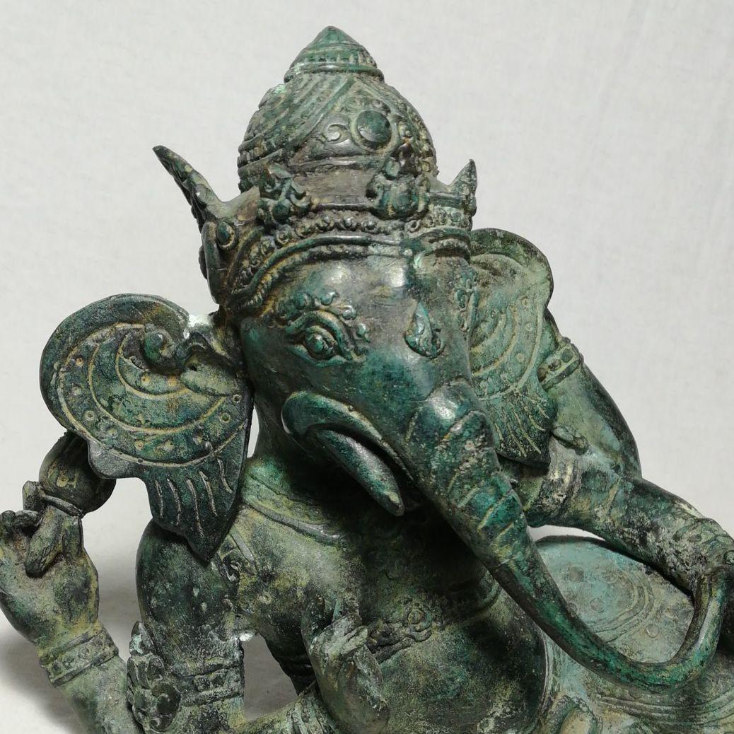 古銅　ガネーシャ　涅槃像　神