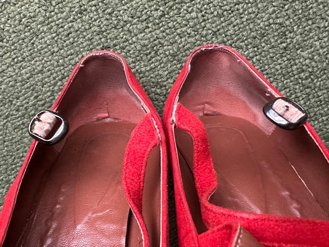 フラメンコシューズ スウェード赤　24cm