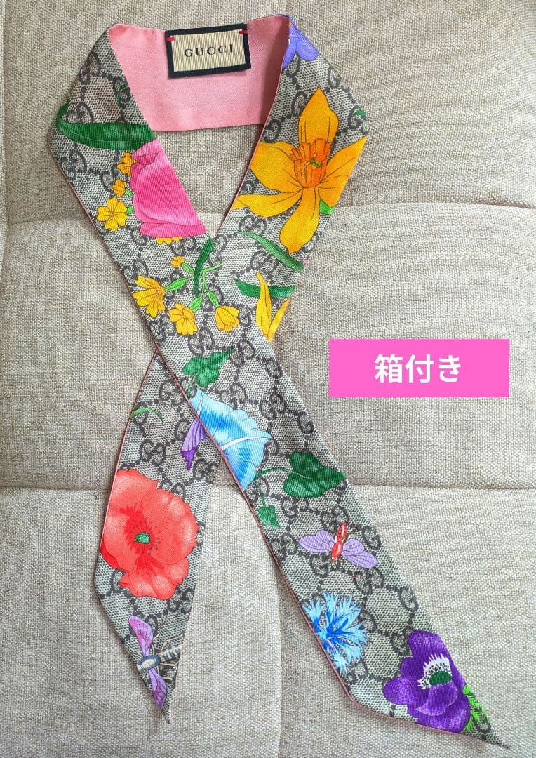 【箱付き】GUCCI グッチ ネックボウ フローラ ピンク【美品】