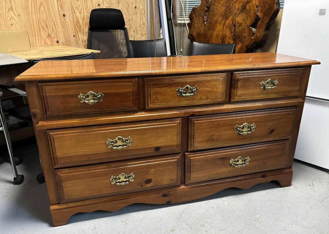 さわ US アメリカンBroyhill3段ローチェスト幅147cmUsed