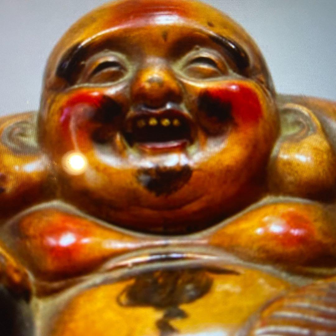 古陶彩色　備前　布袋　時代