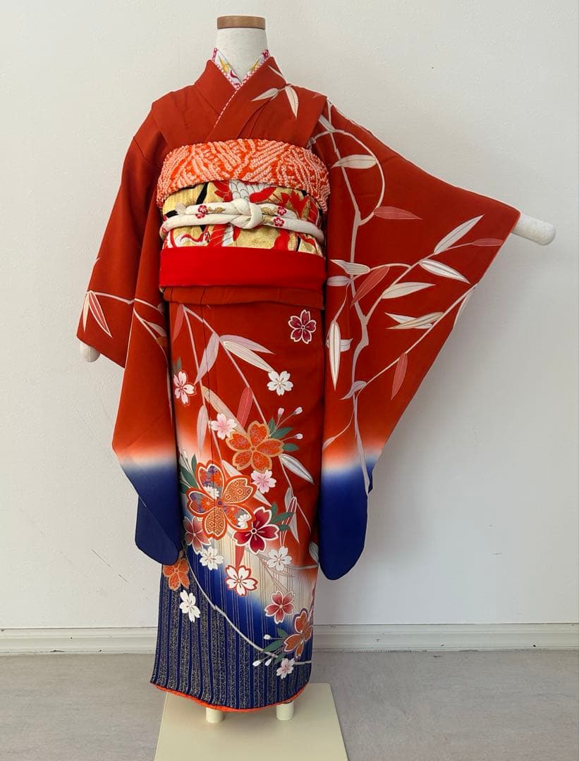 7歳　七五三　美品　正絹着物　古典柄　帯　帯揚げ　帯締め　しごきセット