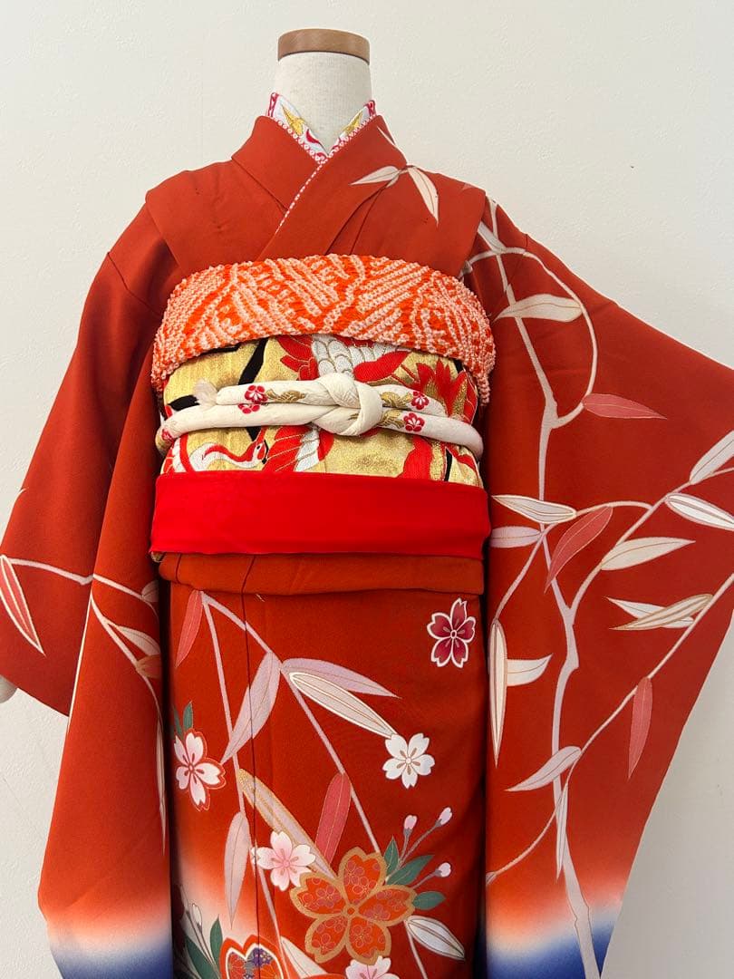 7歳　七五三　美品　正絹着物　古典柄　帯　帯揚げ　帯締め　しごきセット