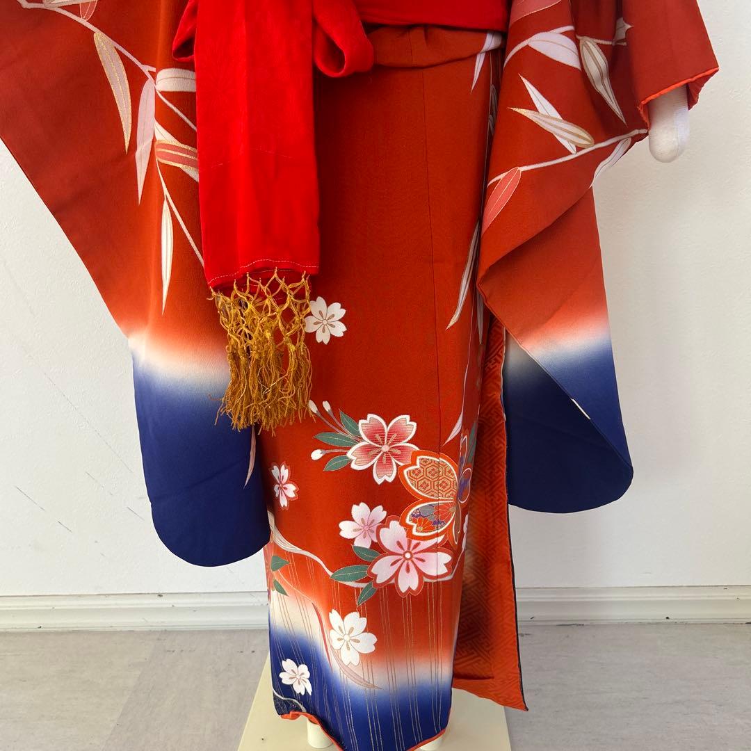 7歳　七五三　美品　正絹着物　古典柄　帯　帯揚げ　帯締め　しごきセット