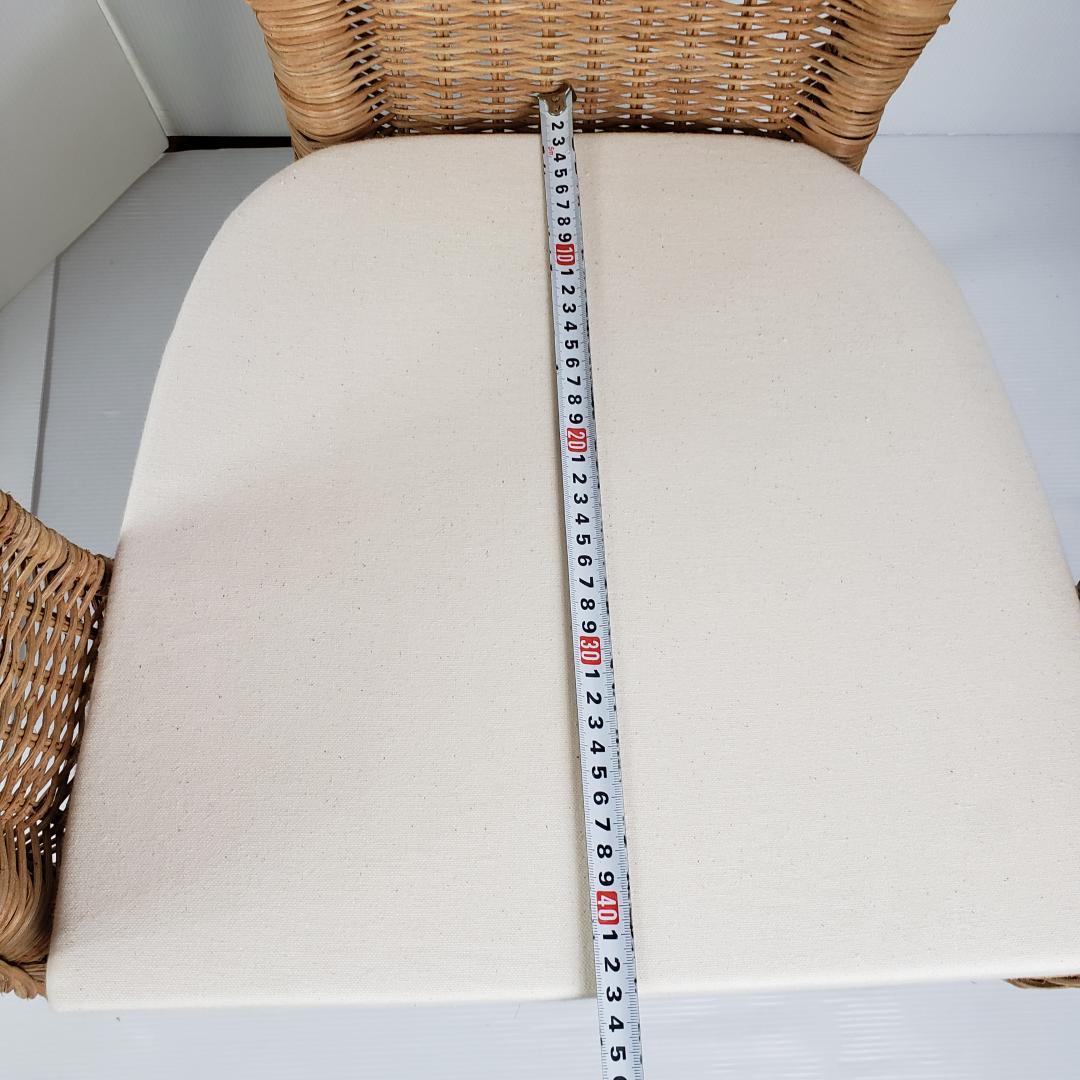 【数日セール】IKEA イケア ラタンチェア 籐 アーゲン クッション付き