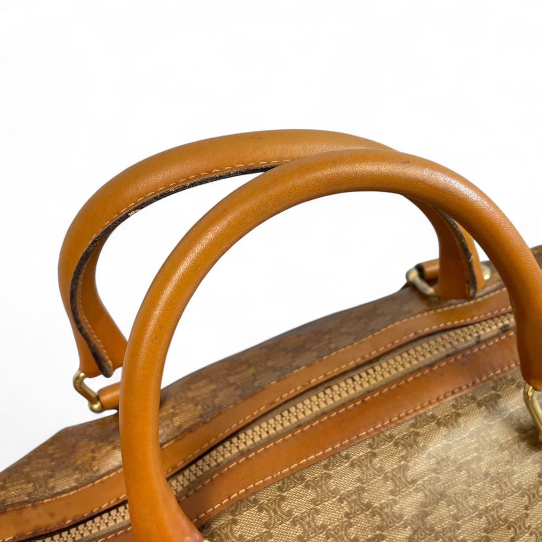 セリーヌ　ボストンバッグ　マカダム柄　ヴィンテージ　レザー　CELINE