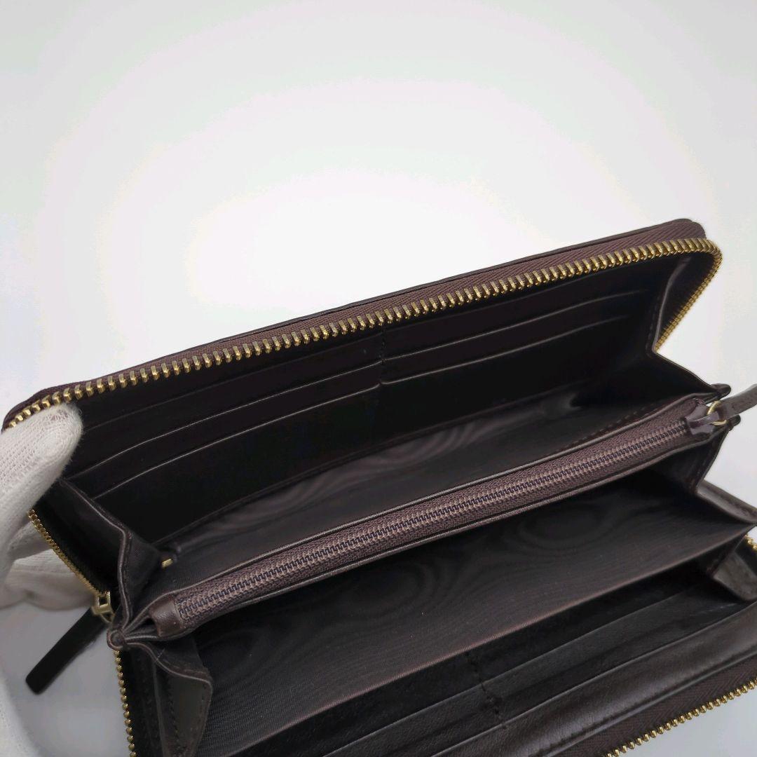 【人気モデル・美品】グッチ☆シマ 長財布 ラウンドファスナー レザー