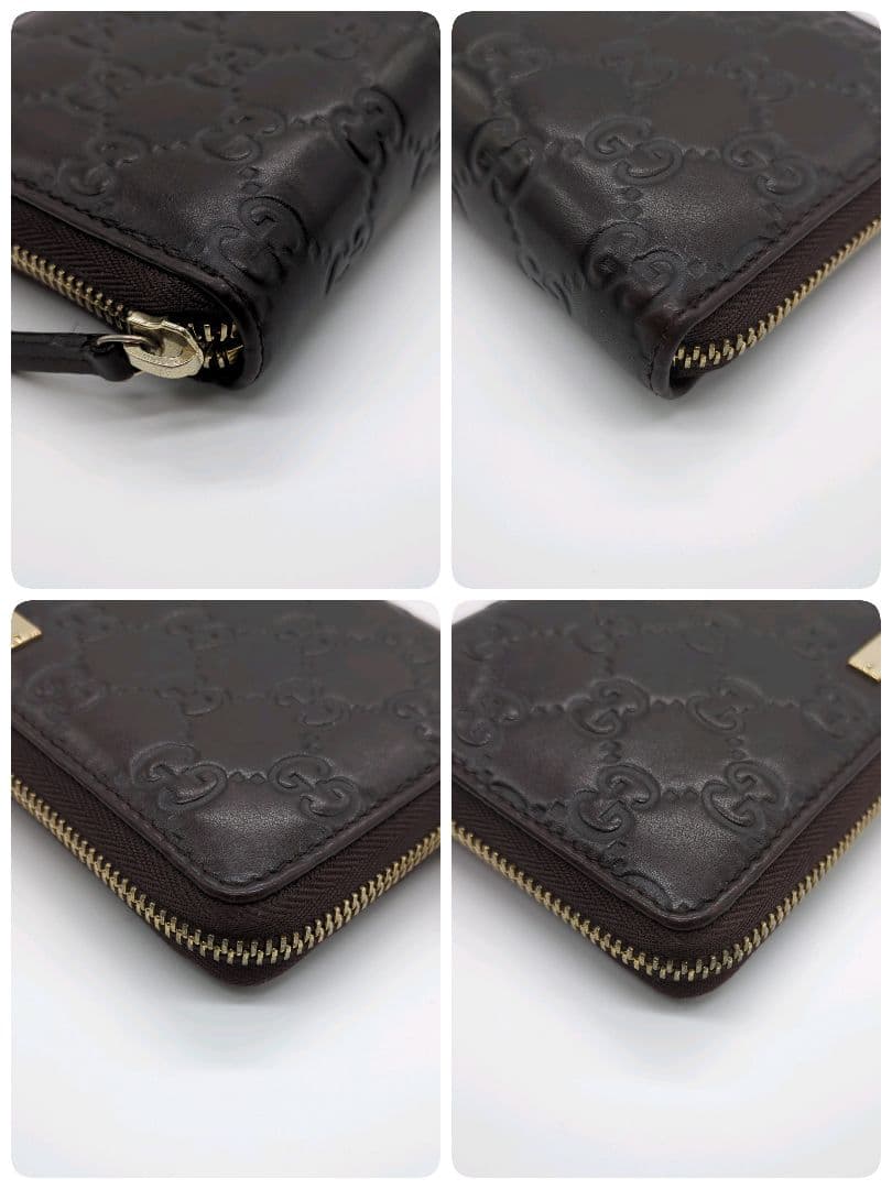 【人気モデル・美品】グッチ☆シマ 長財布 ラウンドファスナー レザー