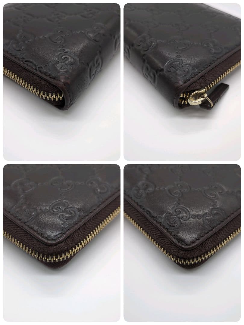 【人気モデル・美品】グッチ☆シマ 長財布 ラウンドファスナー レザー