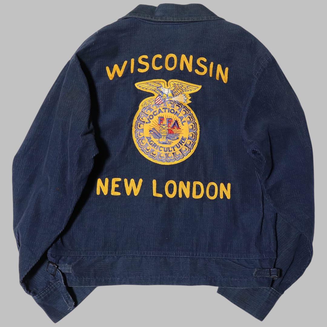 80s★FFA★ファーマーズジャケット★刺繍 ワッペン★USA製★短丈★L★42