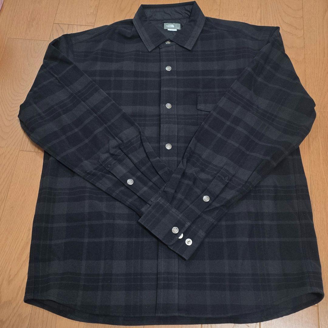 THE NORTH FACE ロングスリーブストレッチフランネルシャツ ブラック