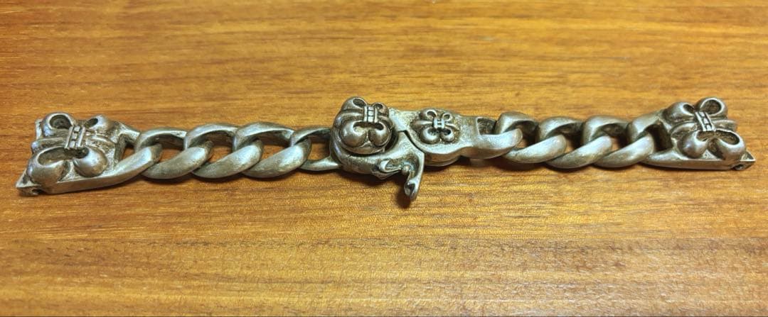 Rockシルバー調 クロスモチーフ チェーンベルト シルバー926 アンティーク