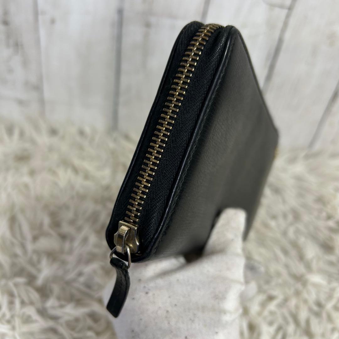 GUCCI グッチ 長財布 レザー ラウンドファスナー インターロッキング