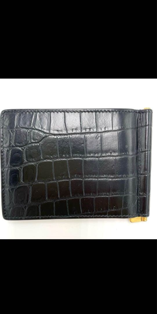 サンローラン マネークリップ クロコ型押し カサンドラ YSLライン