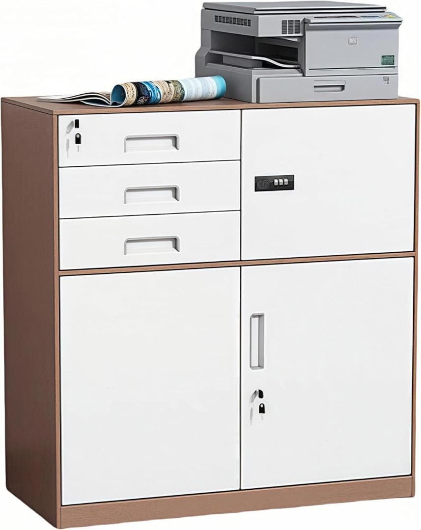 LANPERDU キャビネット オフィスキャビネット 調節可能 仕切り