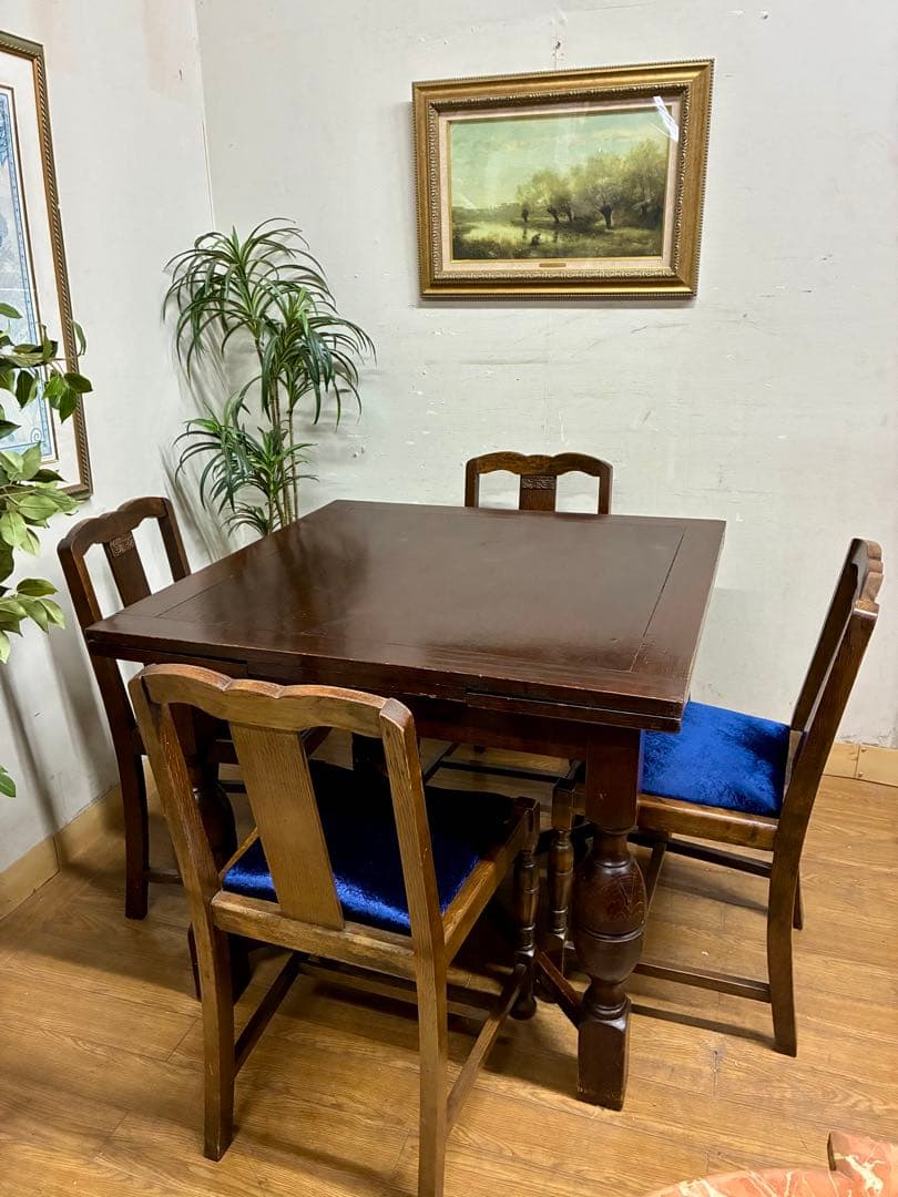 枯鐵☆管402☆イギリス製☆アンティーク☆ドローリーフ☆ダイニングテーブル