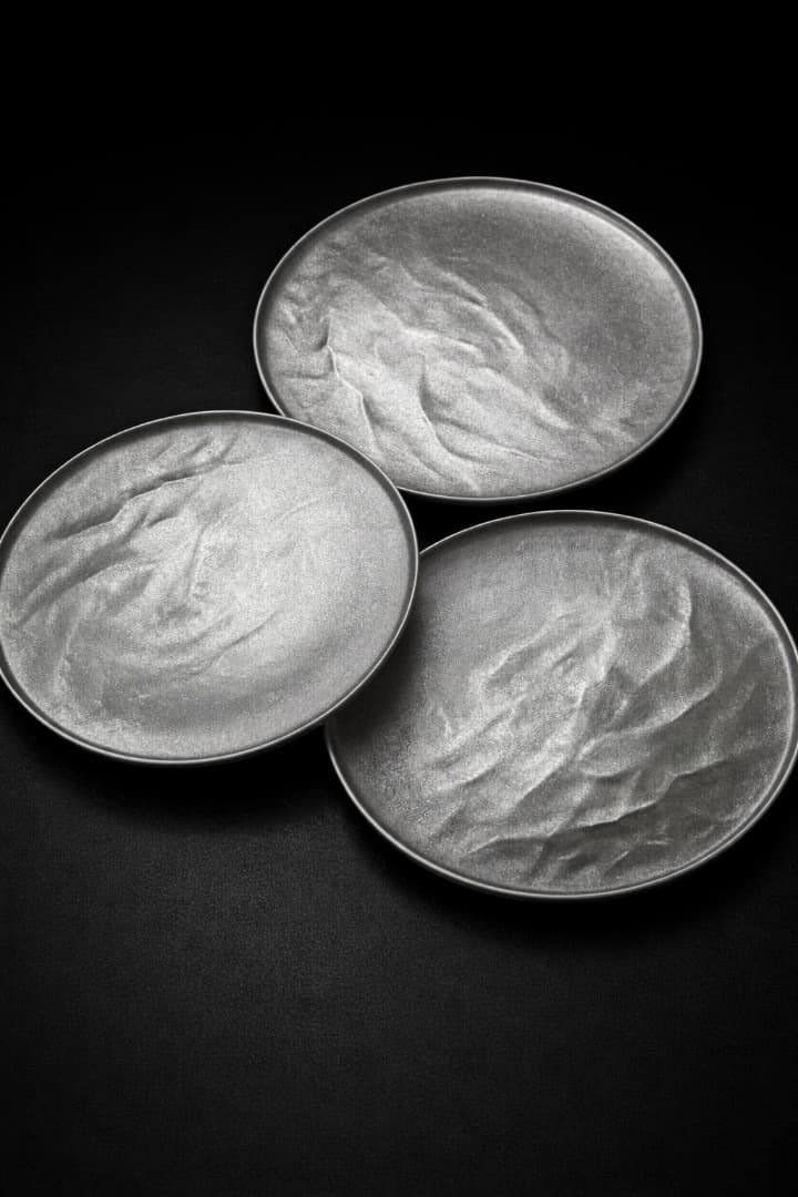 ARAS 大皿ウェーブ (27cm) グレー × 3枚