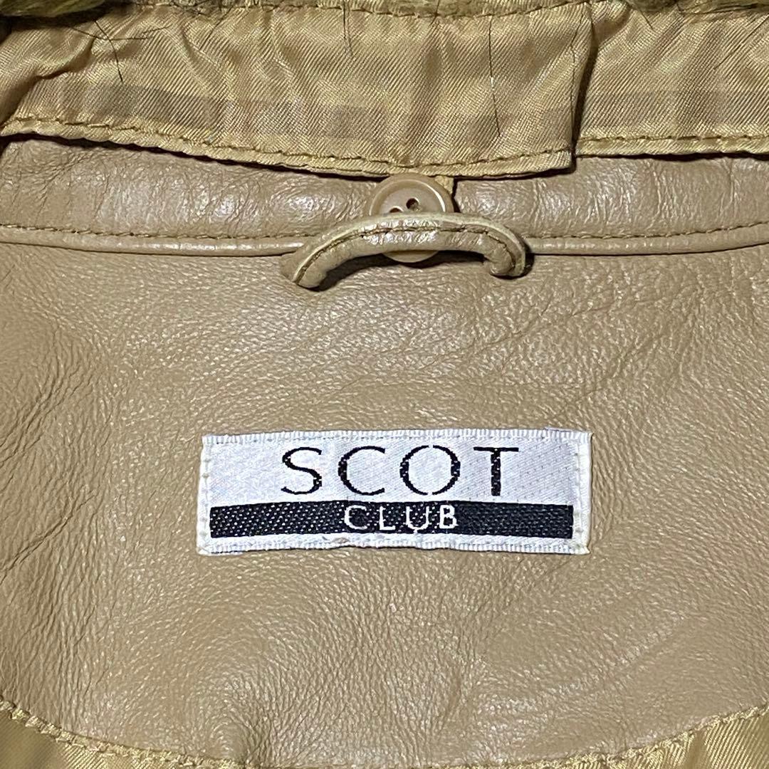 新品❤️スコットクラブ ファー付きレザージャケット/ショートコート 襟付き 羊革