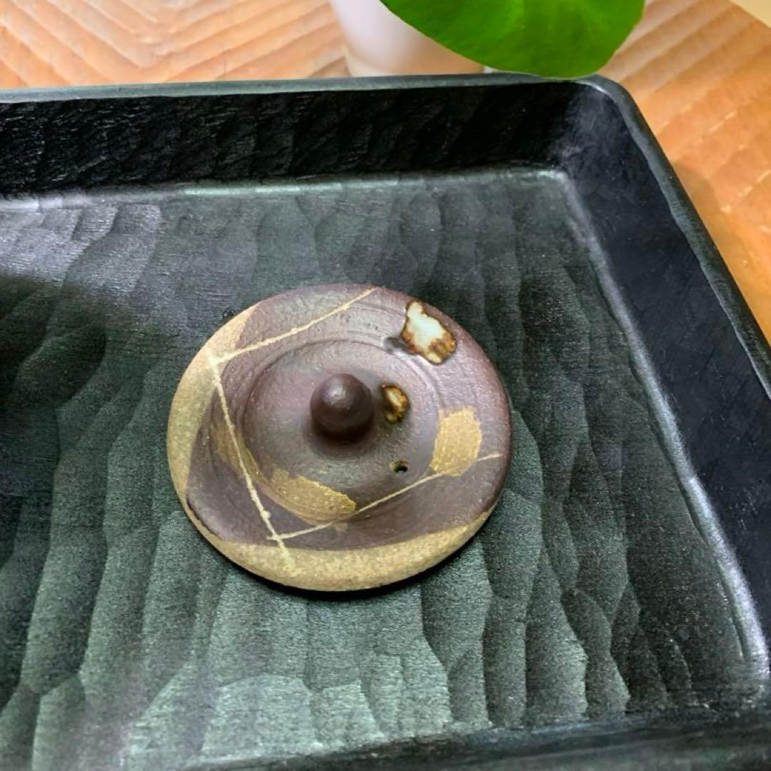 急須　陶器　蔓ハンドル　作家物　蔓細工　未使用に近い美品